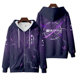 Sudadera con capucha de Genshin Impact Beelzebul para hombre y mujer, sudadera con cremallera, estampado 3D, Raiden Shogun Baal, Cosplay, chaqueta con capucha