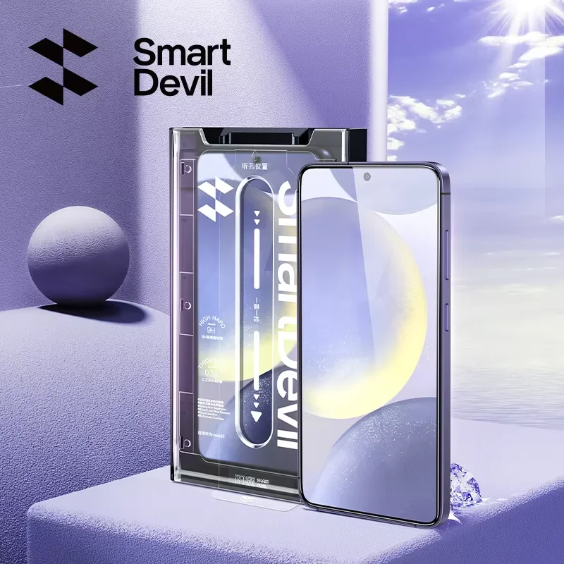 SmartDevil Dust-free Screen Protector for Samsung S25 Ultra HD Clear Tempered Glass Film for Samsung S25 S24 Anti-fingerprint