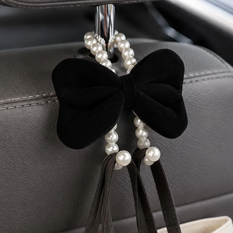 Universal Car Rear Seat Hook Cute Bow Hanger Hook Closed Design Auto Plastic Hook Headrest Hooks Auto Interior Accessories