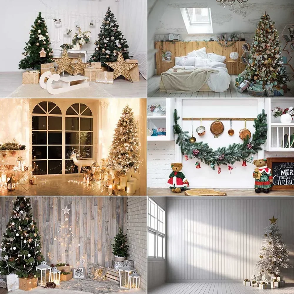 

MOON.QG Christmas Decoration Photography Background Fireplace Living Room Decoration Photozone Backdrop Baby Studio Supplies