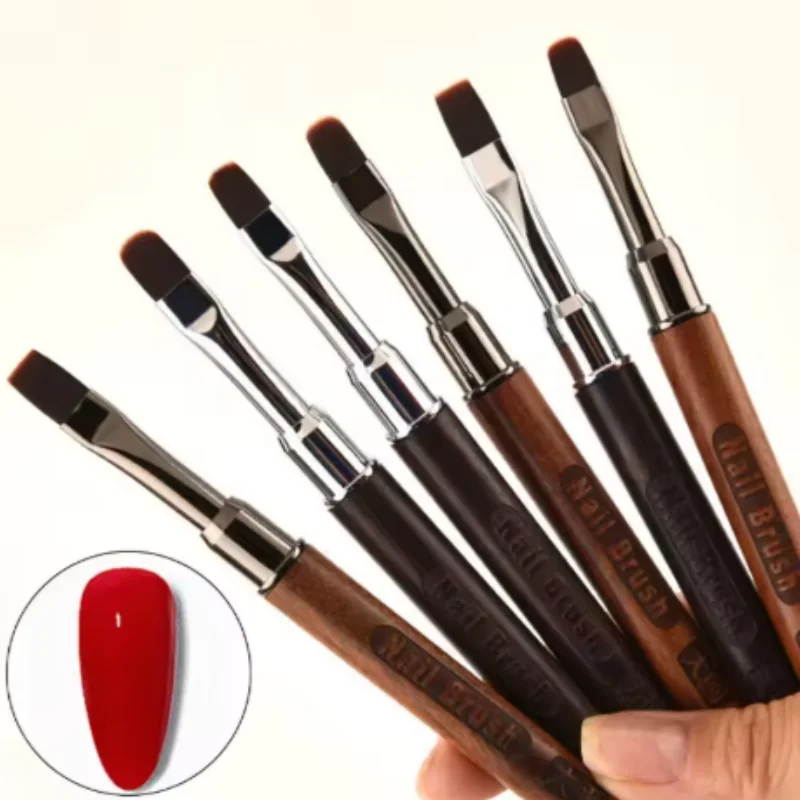 1/3pcs mix Sandalwood Nail Art Brush Phototherapy Pen Set Large Round Head Large Flat Head Square Circle Nail Extension Glue