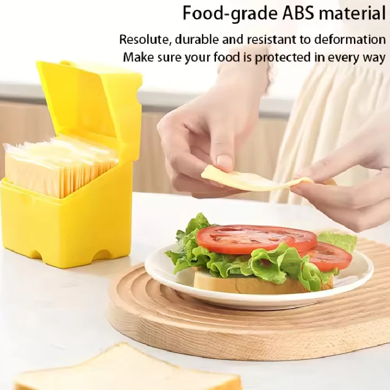 Aufbewahrungsbehälter für geschnittenen Käse aus Kunststoff mit Deckel und Halter, Flip-Top-Butterblock-Box, Käse-Scheiben-Sparer, Küchen-Organizer – Detail 6