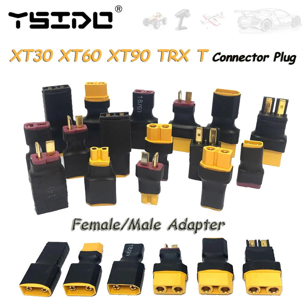 RC Model Adapter XT30 XT60 XT90 TRX T Plug Female/Male Connector Plug for RC Car Airplane Drone RC Boat Lipo Battery RC Parts