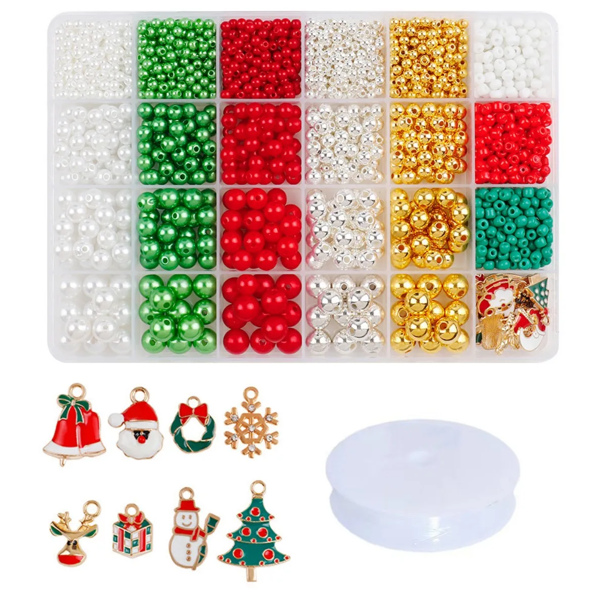 

Christmas Bracelet Making Kit Friendship Gold Beads Pearl Jewelry and Bracelet Making Kit Charm Bracelet Making Kit with Pendant