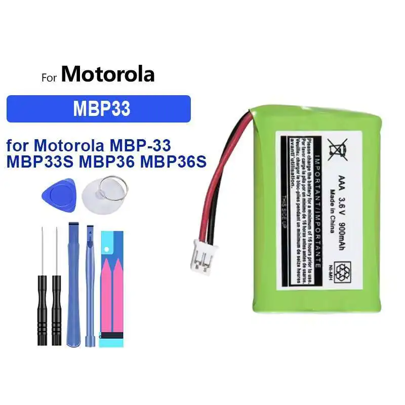 

For Motorola Mbp-33 MBP33S MBP36 MBP36S MBP36PU MBP43 CB94-01A Baby 900mAh Wireless Baby Monitor Battery Lightweight MBP33