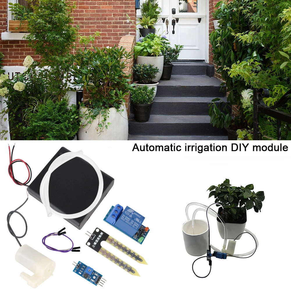 Automatic Garden Drip Watering DIY Watering Irrigation System Water Pump Module Kit Soil Moisture Detection