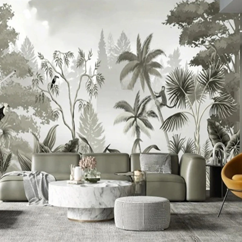 

Custom Forest Tree TV Sofa Background Mural Wallpaper Personalized Wall Art Landscape Wall Papers for Living Room Bedroom Decor