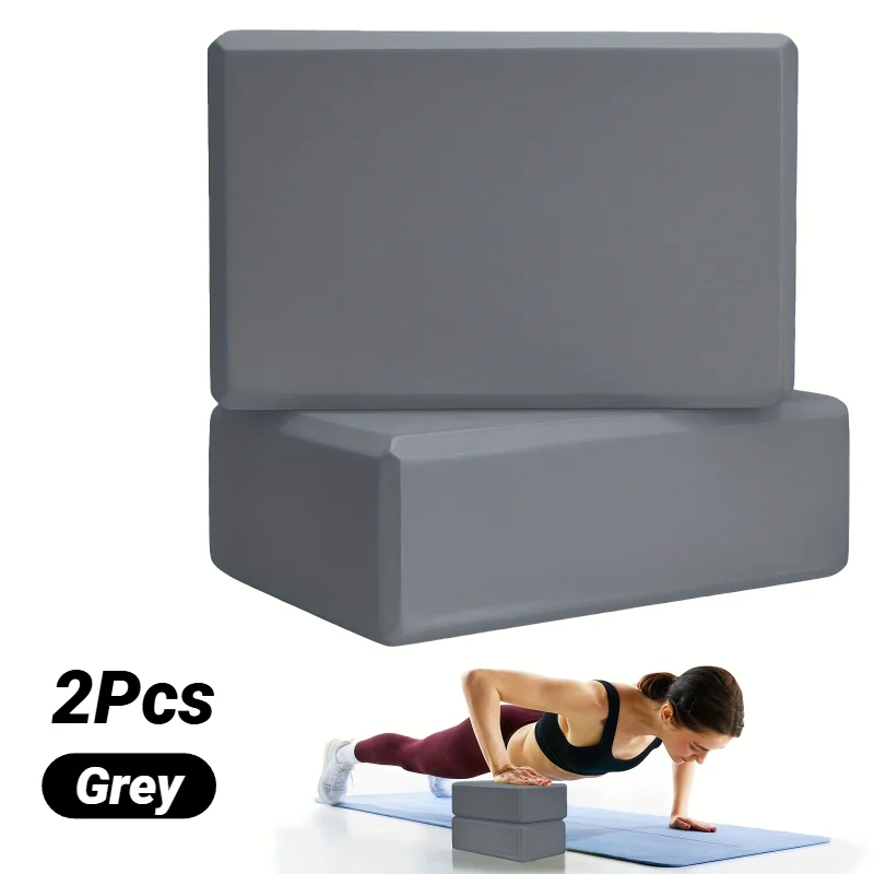 2Pcs Yoga Blocks Gym Foam Brick Pilates Training Exercise Fitness Bolster Pillow Cushion Stretching Body Shaping Building Cubes