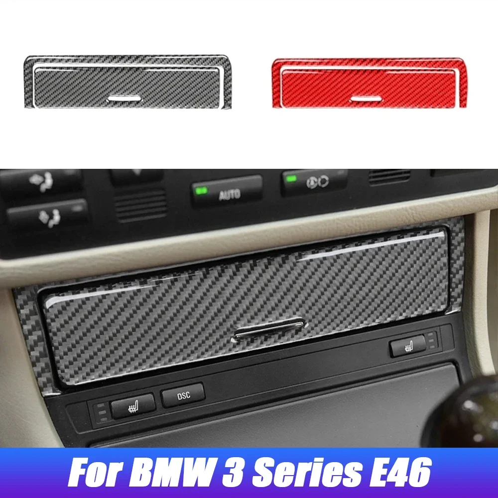 

For BMW 3 Series E46 1999-2004 Carbon Fiber Car Transmission Shift Box Button Panel Trim Cover Stickers Interior Accessories