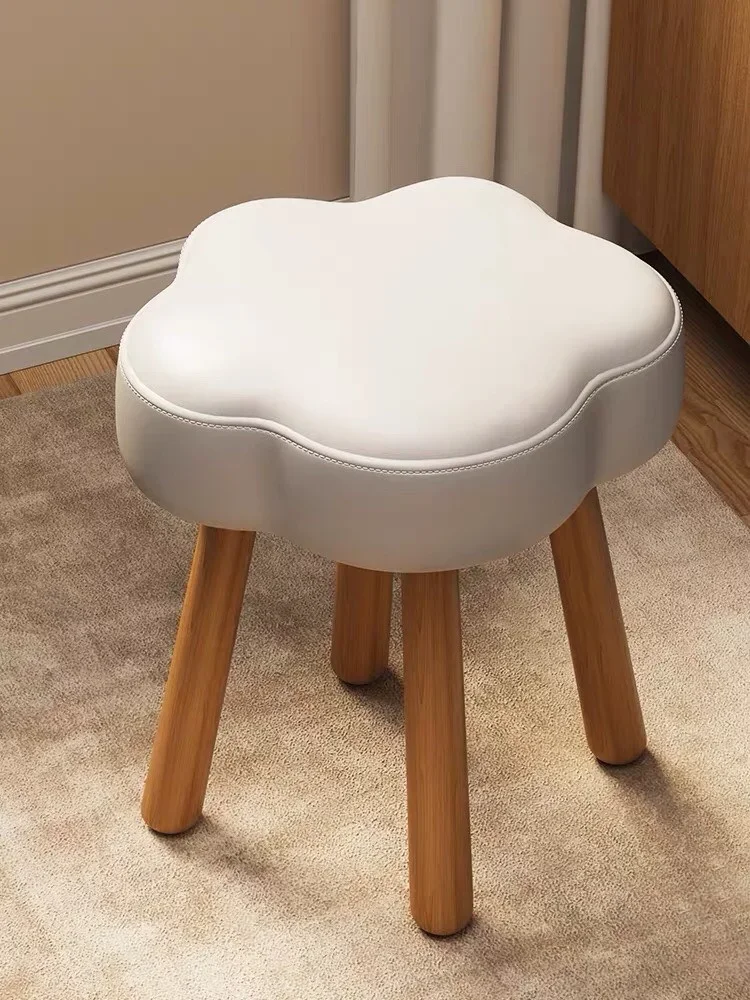 

Small Stool Household Low Stools Wooden Ottoman Cute Soft Clouds Footrest Dressing Tabouret Taburete De Madera Maciza