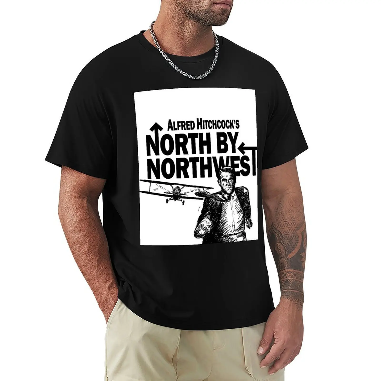 

Alfred Hitchcock's North by Northwest by Burro! T-Shirt Daily Work Short Sleeve Top