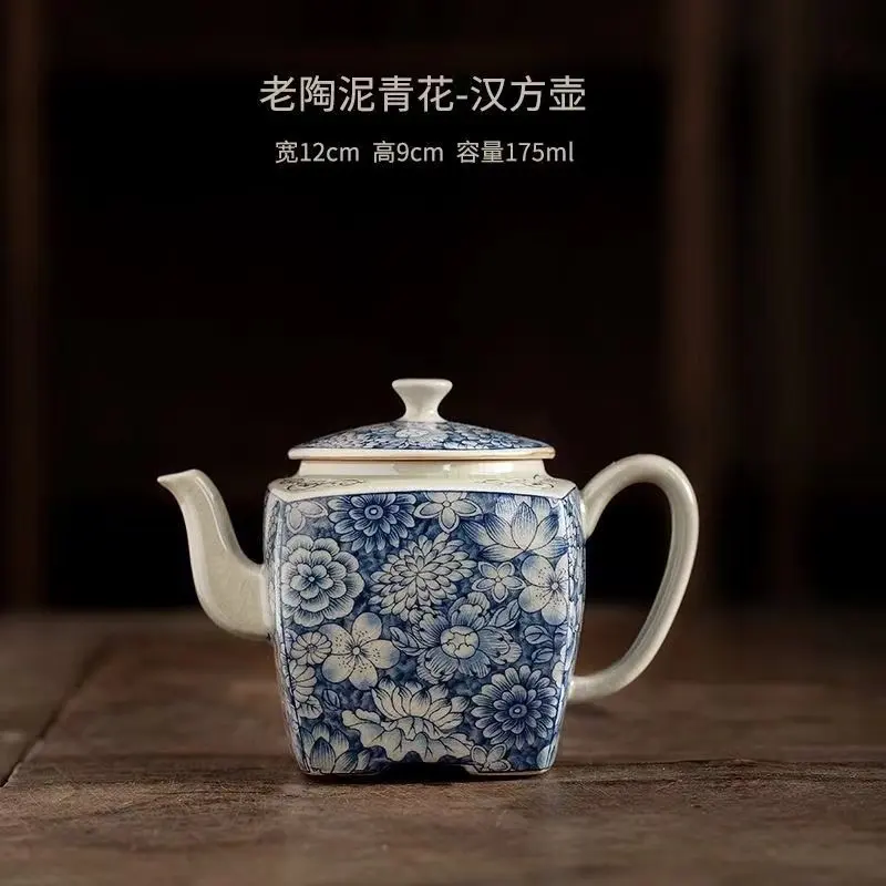 Ceramic Opening Blue and White Kettle Chinese Pottery Teapot Tea Ceremony Set Milk Oolong Tea Tie Guan Yin Jasmine Teaware Type