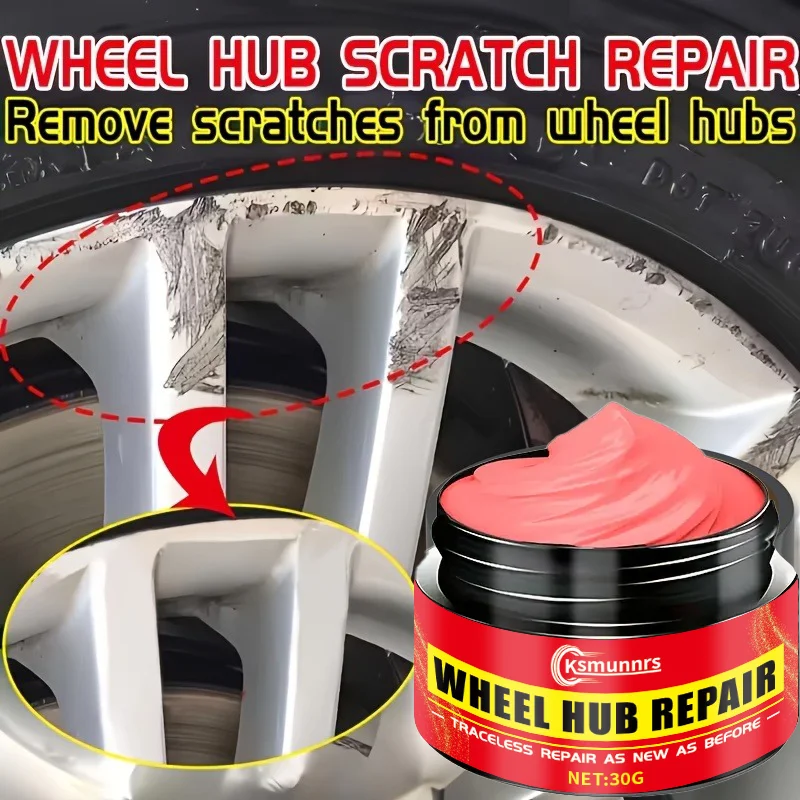 

Комплект обновленных заплат для обода — высококачественный воск для ремонта царапин на колесах 30 г, восстанавливает блеск и удаляет царапины, подходит для всех транспортных средств