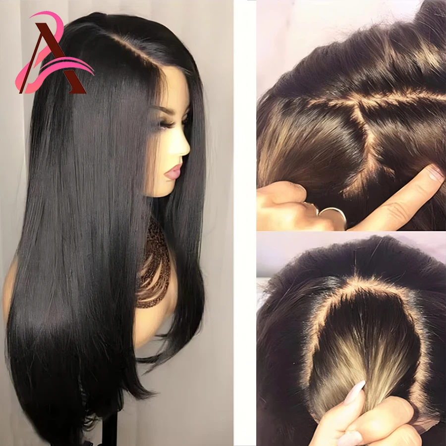 Human Hair Silk Base Top Full Lace Wig Pre Plucked Brazilian Silky Straight Silk Top Full Lace Wigs 100% Human Hair For Women