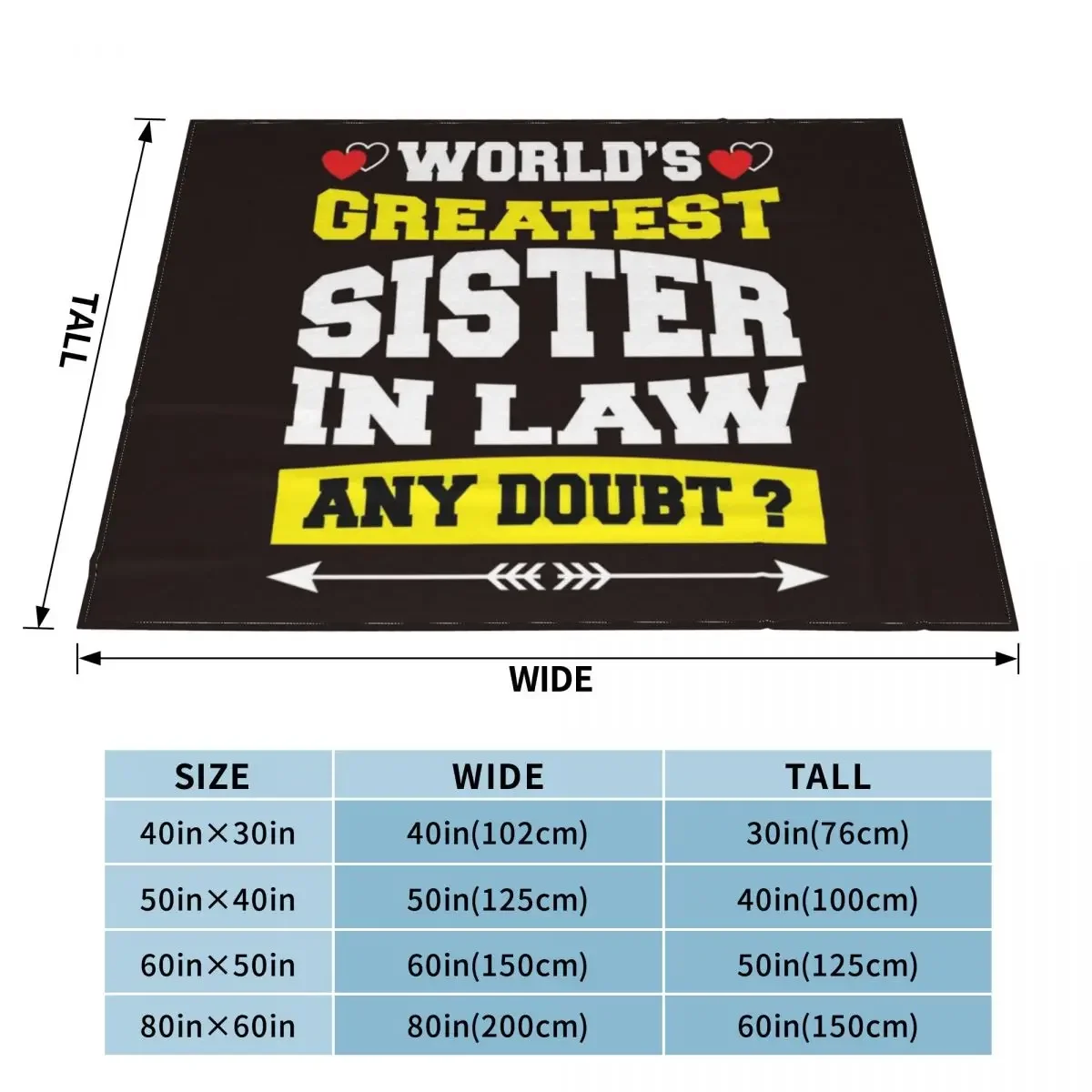 World's Greatest Sister In Law Essential T-Shirt Throw Blanket Warm Blanket Designer Blankets