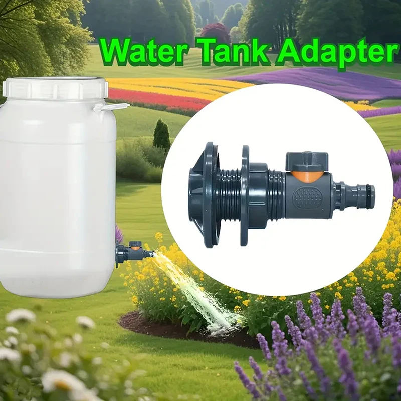 B*1PCS Water Tank Connector Six Points With Switch Valve Connector Garden Irrigation Pipe Connection Maintenance Coupling