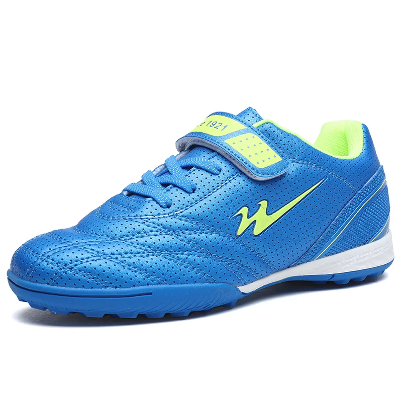Children Kids Magic Tape Soccer Cleats TF Turf Non Slip Boys Girls Football Training Shoes Grass Artificial Turf Natural Grass