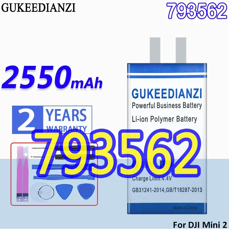 

High Capacity GUKEEDIANZI Battery 783461 793562 2550mAh For DJI Mini 2 mini2 Camera RC Drone Batteria (Your DIY Welding) Cells