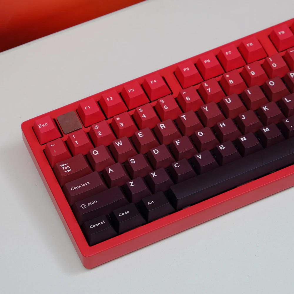 Red Luck Gradiente Keycaps Set, Perfil Cereja, PBT Dye Sublimação Key Cap para MX Jogo Mecânico, Acessórios Teclado, 1 Set