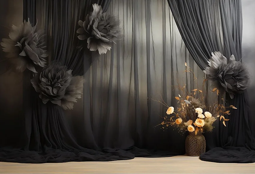 Mehofond ผ้าม่านสีดำติดพื้นหลังสำหรับถ่ายรูป, ผ้าม่านสีดำสำหรับผู้ใหญ่สำหรับงานแต่งงานวันเกิดคลอดศิลปะฉากหลังถ่ายภาพสตูดิโอถ่ายภาพบุคคล