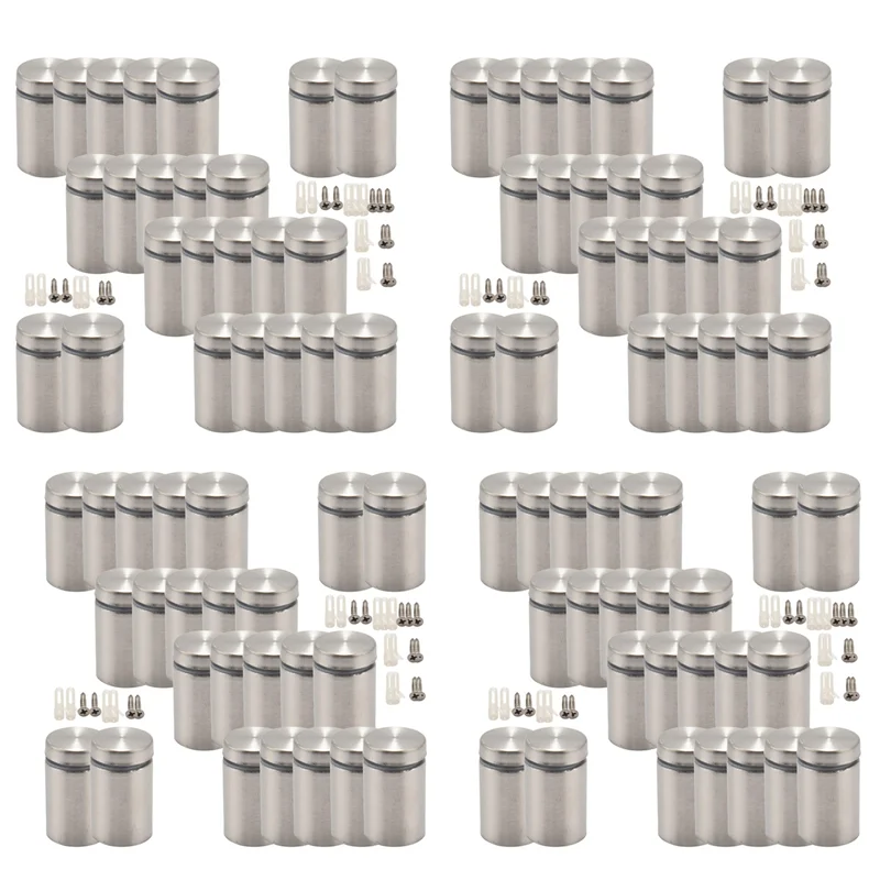

AB06 96Pcs 3/4 X 1 Inch Sign Holders Standoff Screws Wall Standoff Holders Screws Mount Hardware Advertising Glass Acrylic