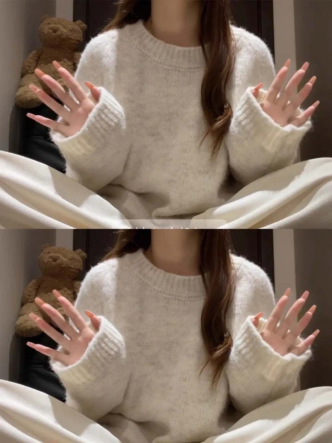 Maglione lavorato a maglia sciolto da donna autunno inverno morbido e accogliente sopra la testa lungo Sve round Ne Basic Color Faion Premium Feeling