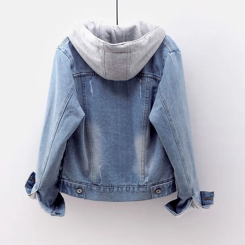 2024 Herbst Winter Frauen lässig Denim Fleece Mantel Frau Langarm Jeans jacke Frauen Mäntel und Jacken