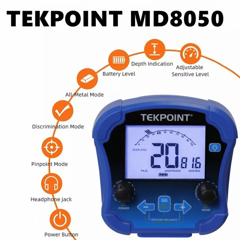 Underground Metal Detector TX850 High Sensitivity With Backlight For Precise Positioning New MD8050 Hunters Tracker