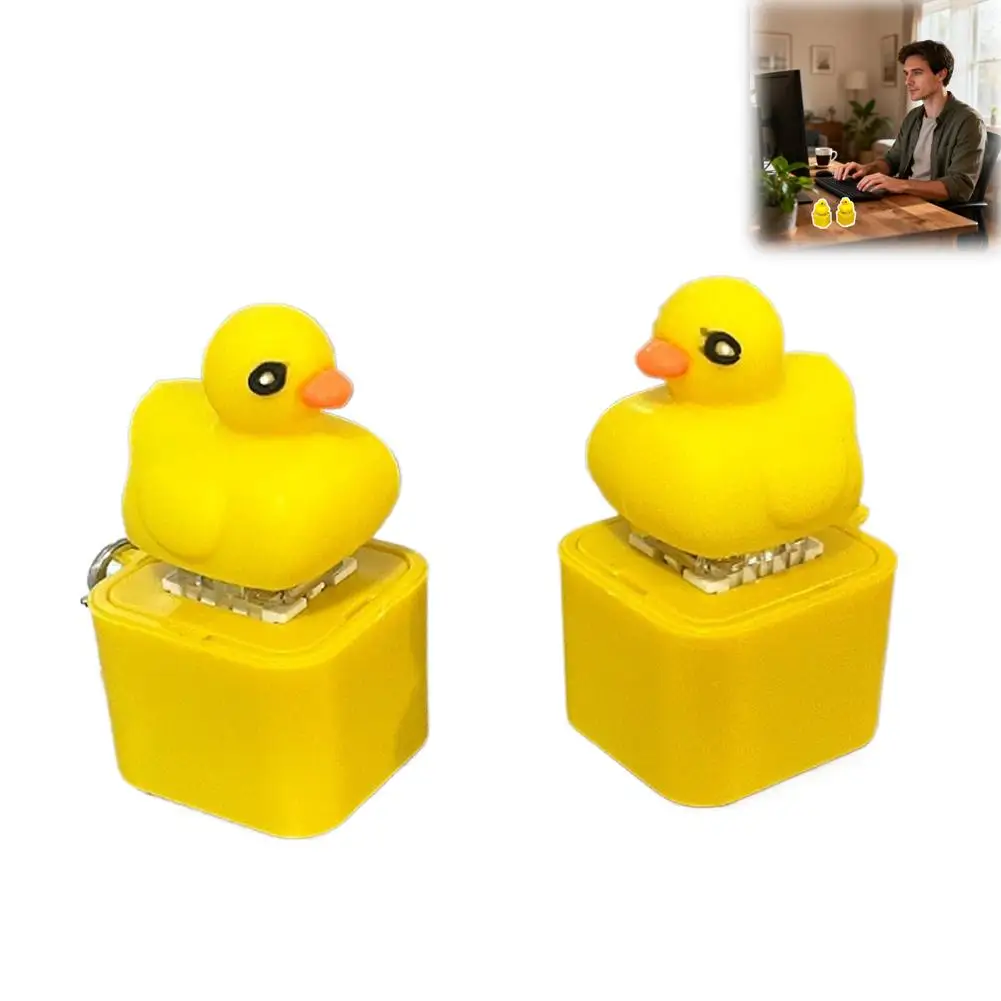 Canard jaune jouet presse son lumière porte-clés mignon corps rond bec Orange lumineux appel visuel opération Simple effets sonores amusants
