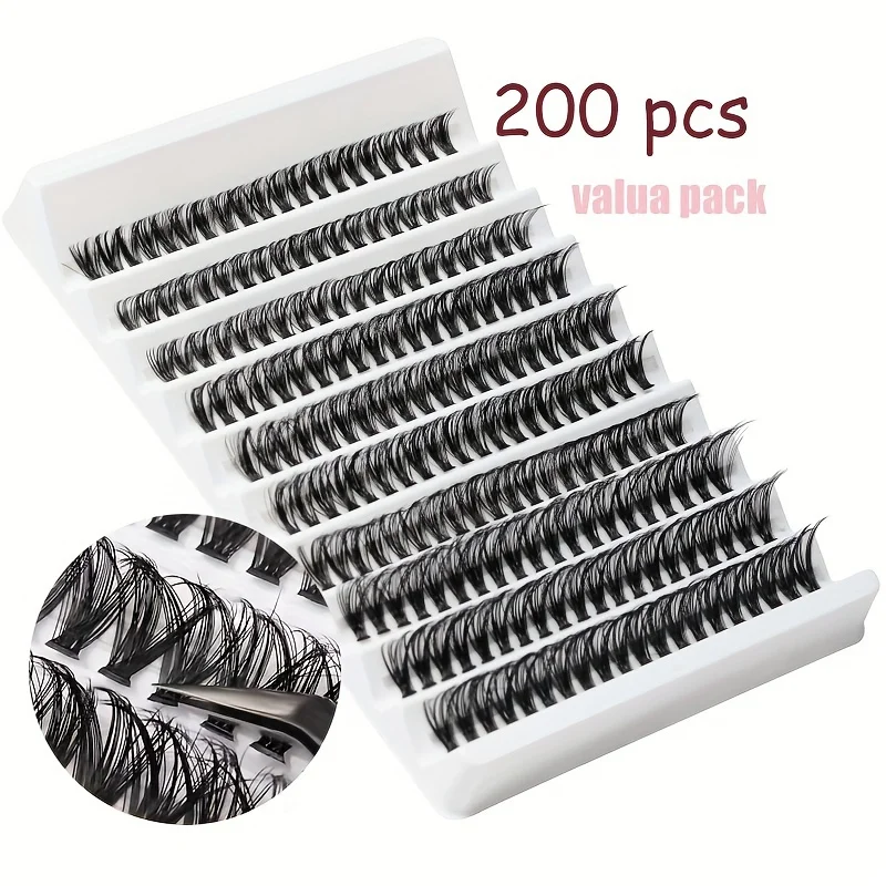 Lash Clusters DIY Eyelash Extensions Natural Cluster Lashes Extensions D Curl Individual Eyelashes Extension At Home 8-16mm