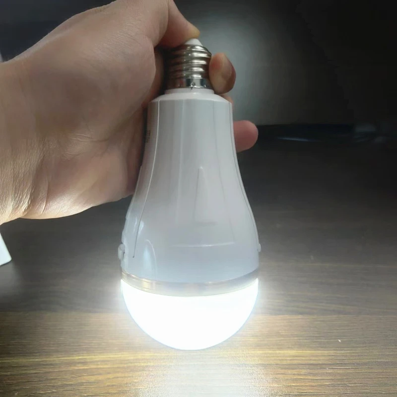 E27 Emergency Light Bulb Ac85-265v Built-In 2 18650 Lithium Batteries Led Light Bulb Easy To Install Emergency Lamp