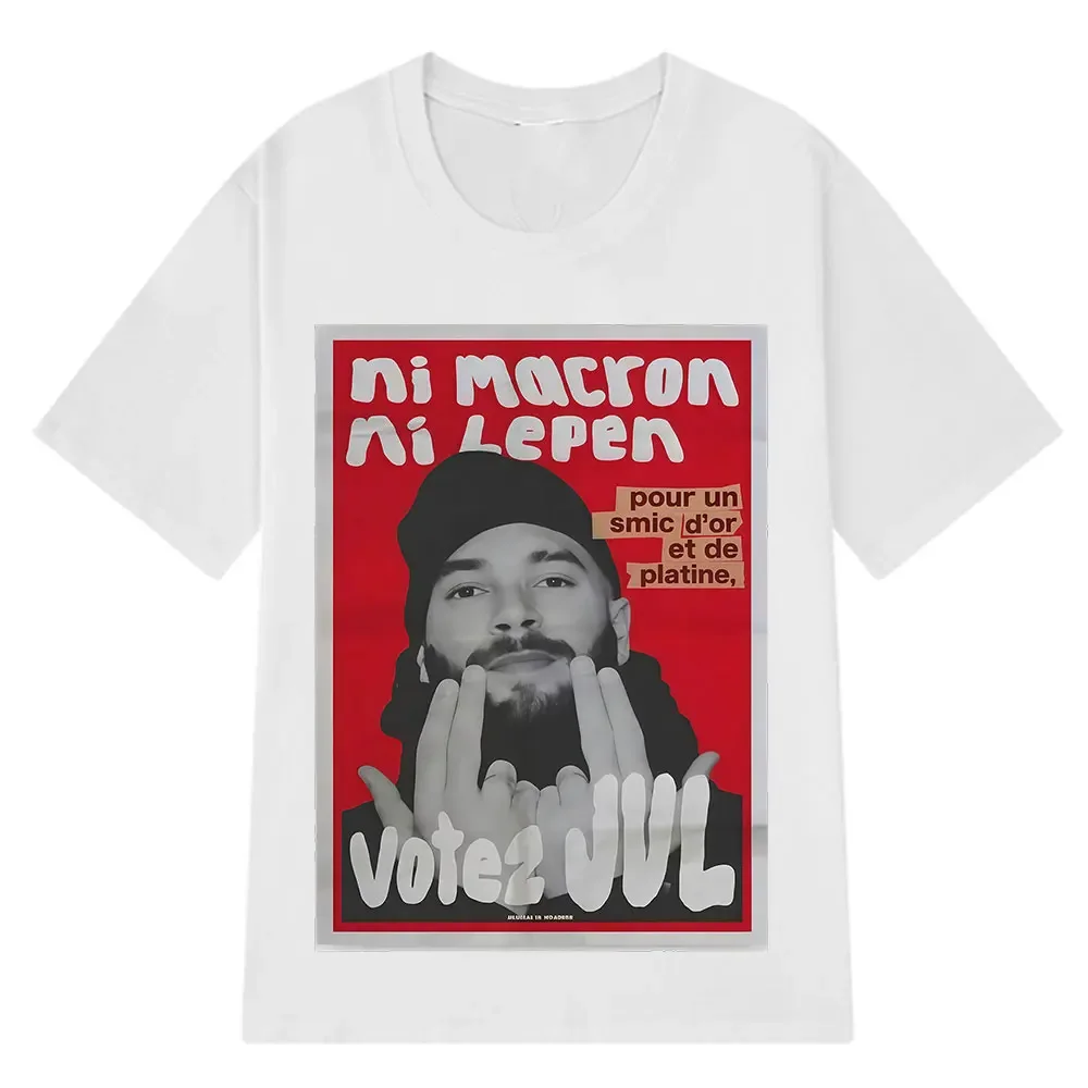 Französischer Rapper Vote JUL Mode-Grafik-T-Shirts für Männer und Frauen Hip-Hop T-Shirt Kurzarm Casual T-Shirt Streetwear