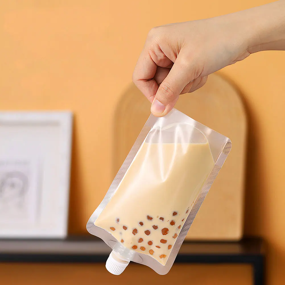 1 комплект герметичных пакетов для напитков 11x17 см, 300 мл, 12x18 см, 380 мл, 13x19 см, 500 мл, многоразовые пластиковые пакеты для напитков, соевое молоко, сок, вода