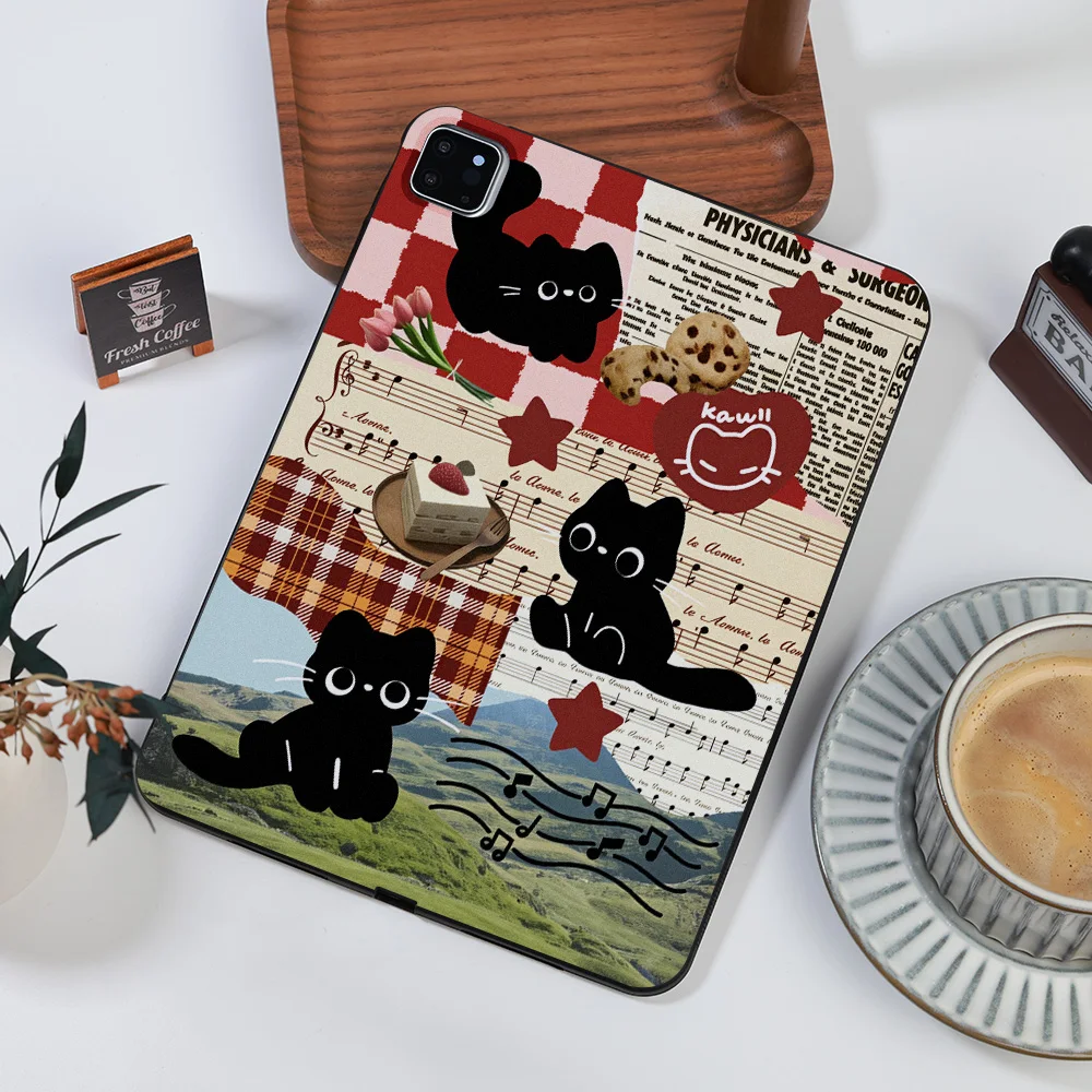 Frosted Tablet Case for Samsung Galaxy Tab S8 S9 S10 S11 Ultra S7 Plus A7 A8 A9 Cover Retro Collage Feel Cute Healing Aesthetic