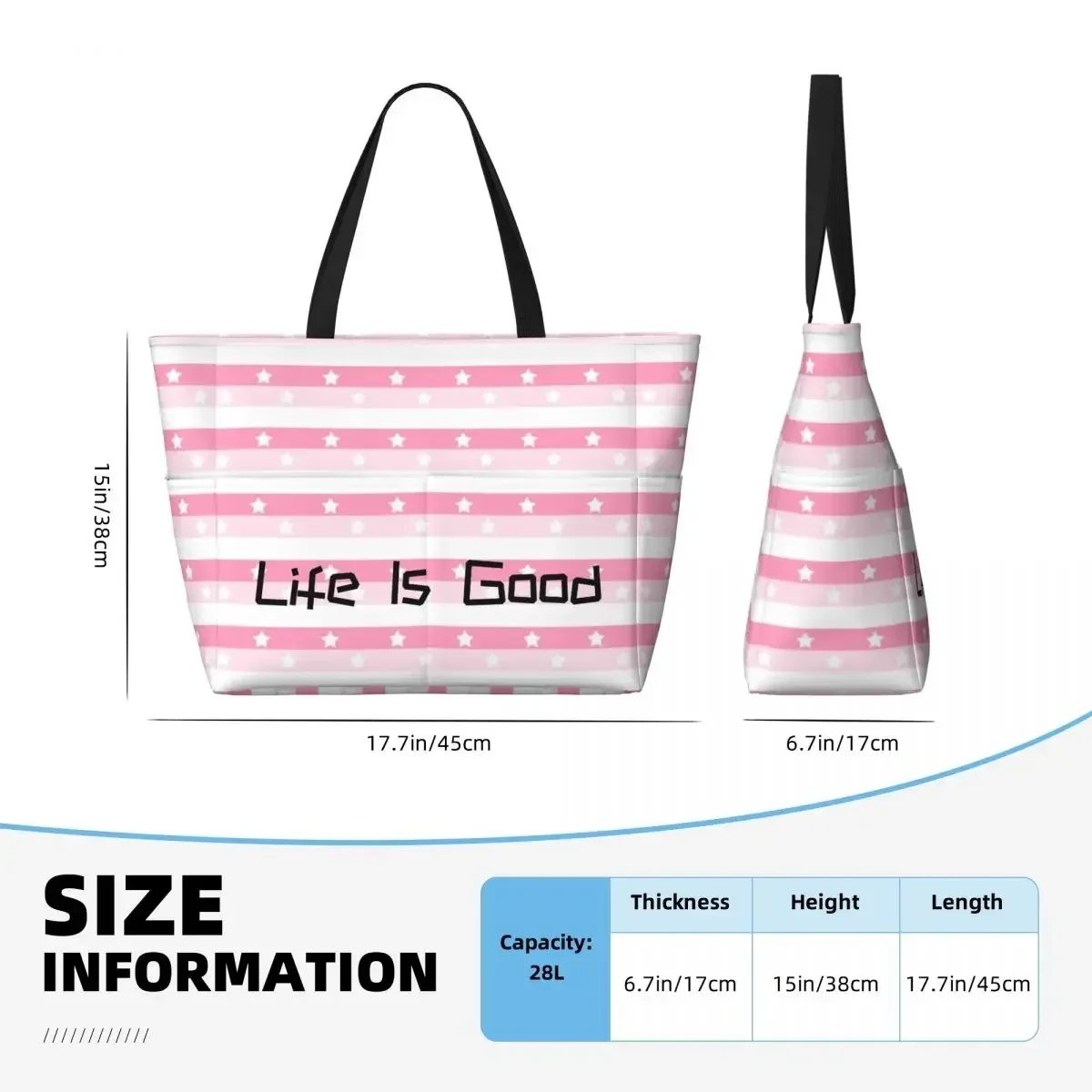 Love Life Large Summer Beach Bag Ideal for Beach, Travel, & Camping