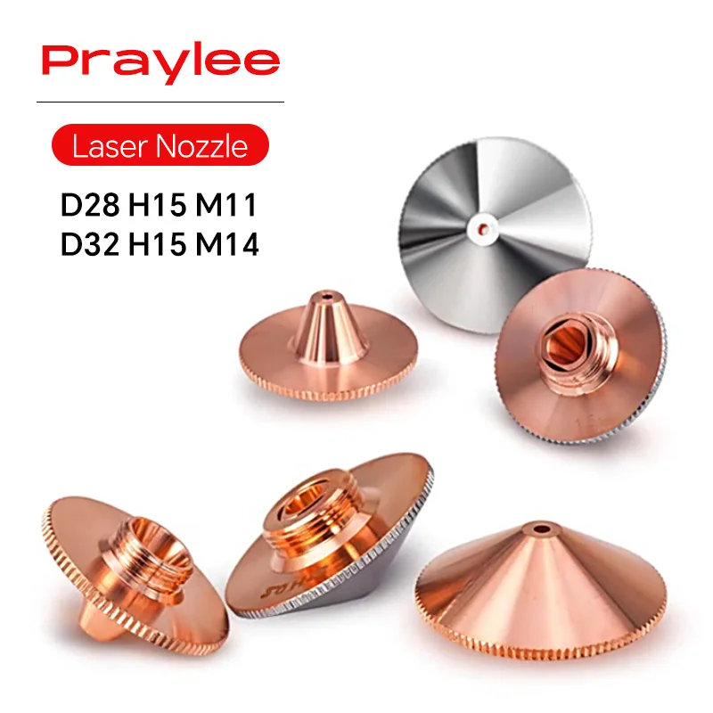 Laser Nozzle Conusmables Single/Double Chrome-plated D28 D32mm H15 M14 for Raytools Precitec WSX Bodor Fiber Laser Cutting Head