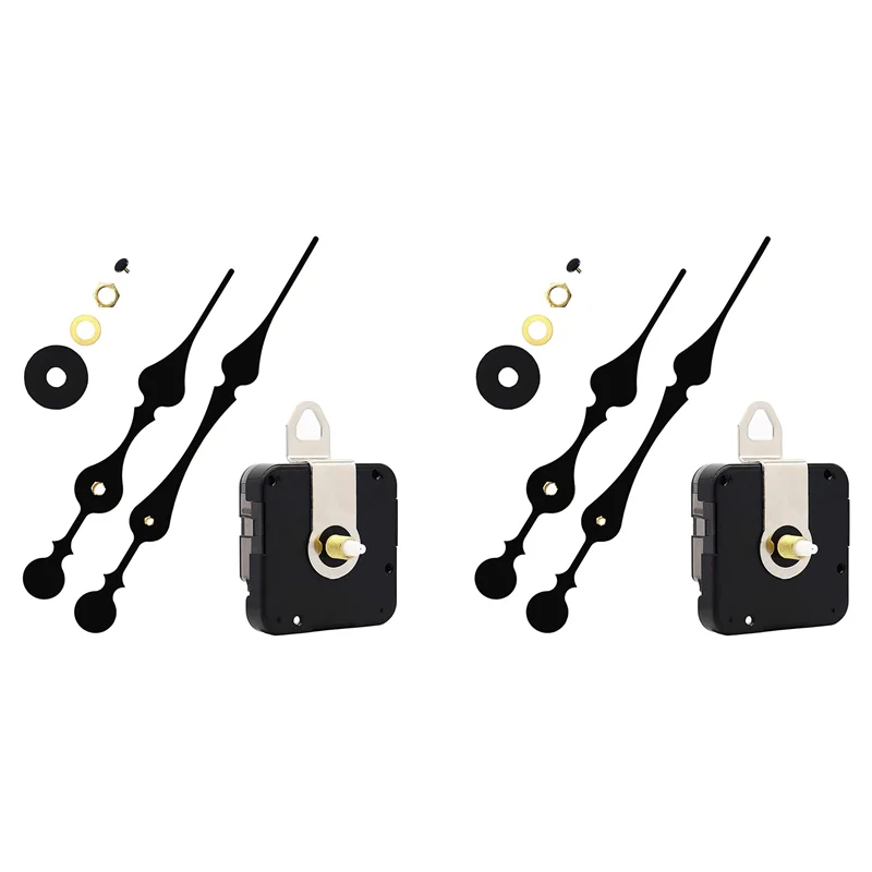 2 Pcs 16Mm Quartz DIY Wall Clock Motor Kit Movement Mechanism Big Spade Clock Parts Repair Replacement Movement-AT64