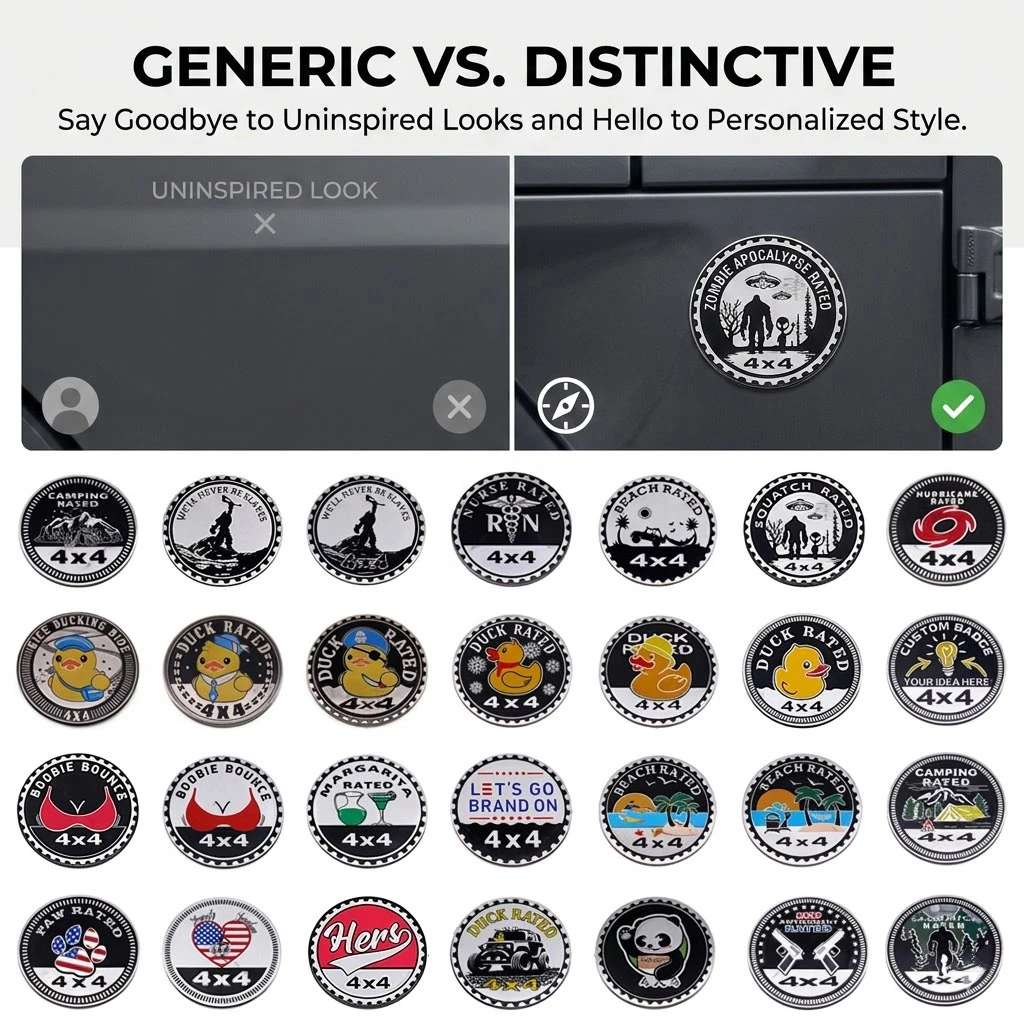 3D Aluminum 4X4 Rated Emblem Badge Sticker Universal Car Body Rear Trunk Tailgate Logo Decal Off Road Styling Trim Accessory