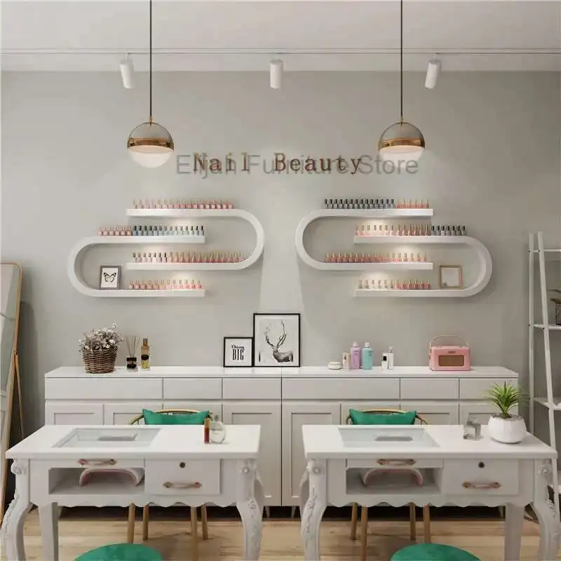 New Iron Nail Polish Plastic Display Rack Salon Cosmetics U-shaped Shelf Wall Hanging