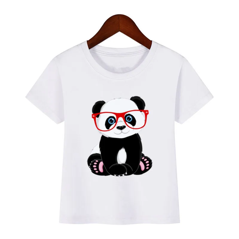 Schattige Panda Bedrukte Dinosaurus T-Shirt Voor Jongens Girsl Zomer Outfit Tops Kids Casual T-Shirt Kawaii Kinderen Kleding Met Korte Mouwen