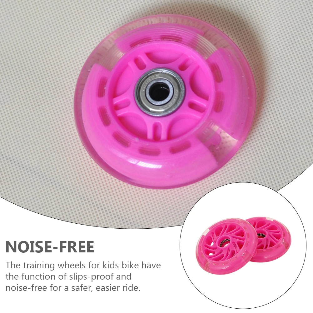 

2pcs Bike Training Wheels Kids Stabilizers Cycling Accessories Luminous Design PU Material Noise Free Slip Resistant Children