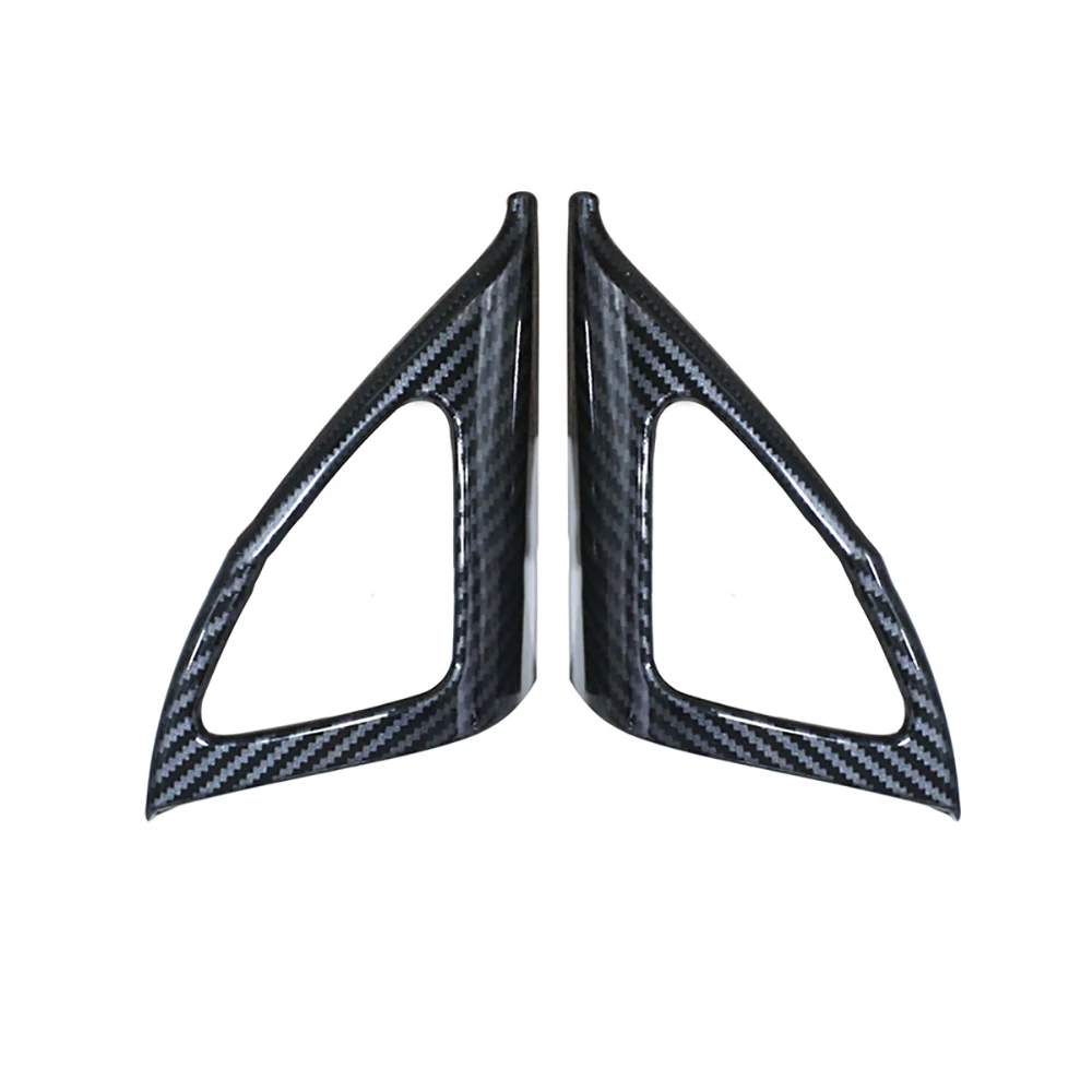 Carbon Fiber Style Inner A Pillar Front Triangle Cover Trim For Kia Forte K3 2019-2022