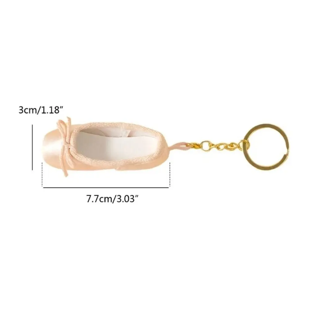 Mini Ballet Shoes Keychain Pointe Shoes Keyrings Handmade Pointe Shoe Charm Bag Penddant Gift for Dance Lovers