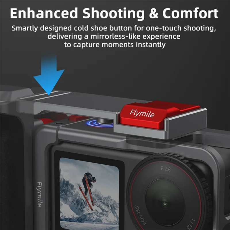 

Эффективный Flymile для ACTION 4/3/5 PRO, совместимый металлический комплект для крепления ручки для уличной фотосъемки, включая корпус с металлическим каркасом для камеры