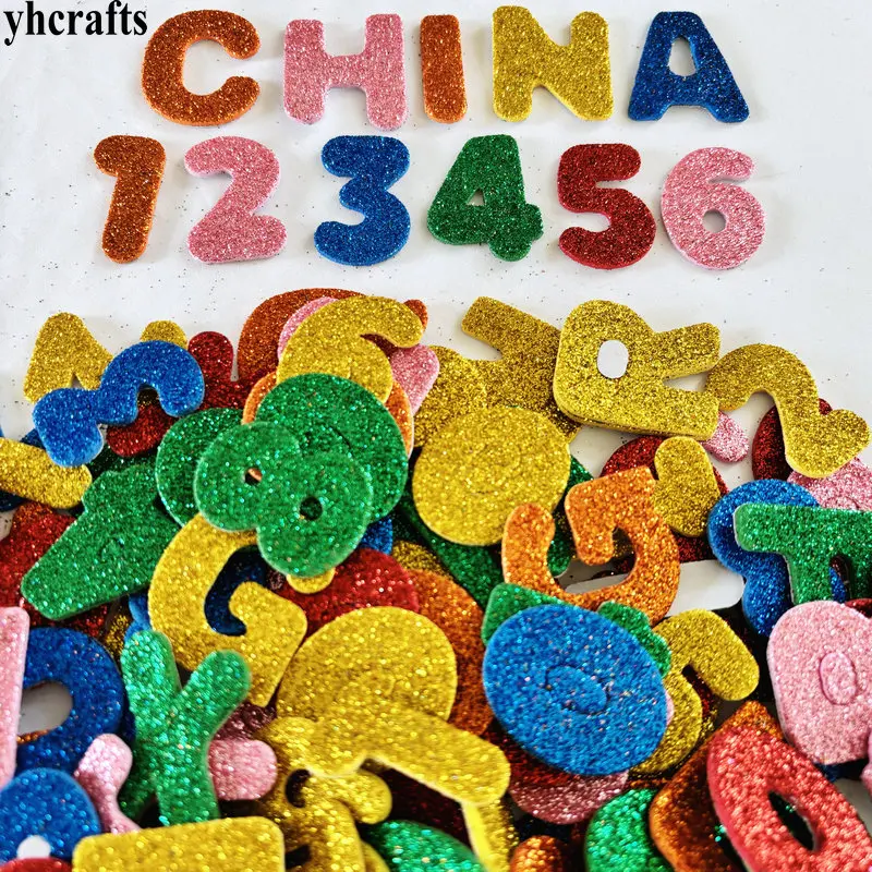 300PCS Letters and numbers glitter foam sticker Math toys Self learning Teach your own OEM bulk wholesale