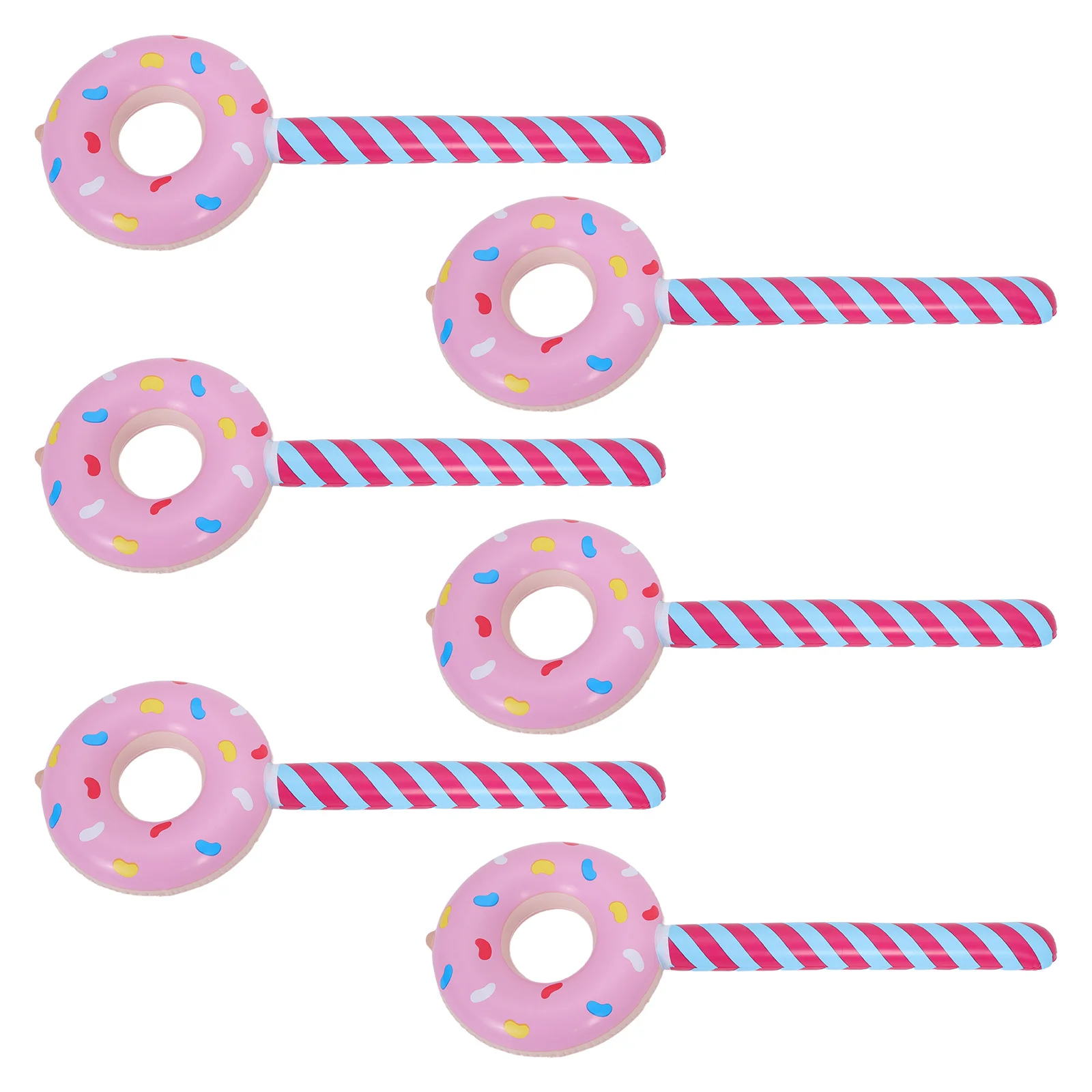 6 Globos de Donut de 80 cm con Palo, Decoraciones Inflables para Fiestas de Donut, para Fiestas de Cumpleaños con Temática Dulce, Playa, Piscina, Fotos de Dulces