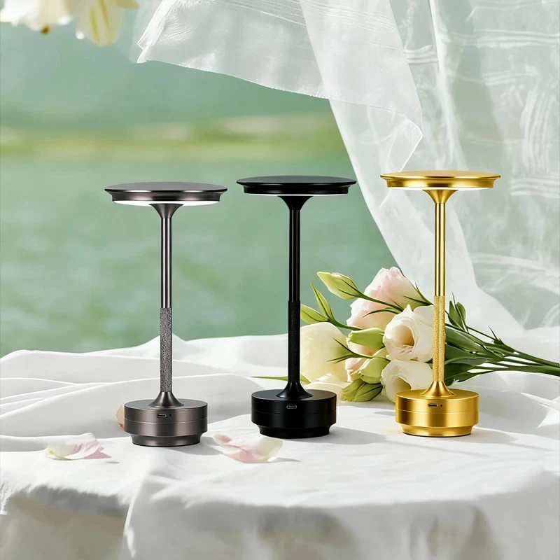 Wierless Simple Charging LED Desk Lamp Restaurant Bar Table Lamp Dimming Atmosphere Retro Portable Charging Touch USB Read Lamp