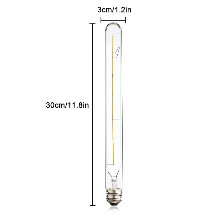 T30 Long Tube Edison LED Filament Bulb 30cm 6W E26 E27