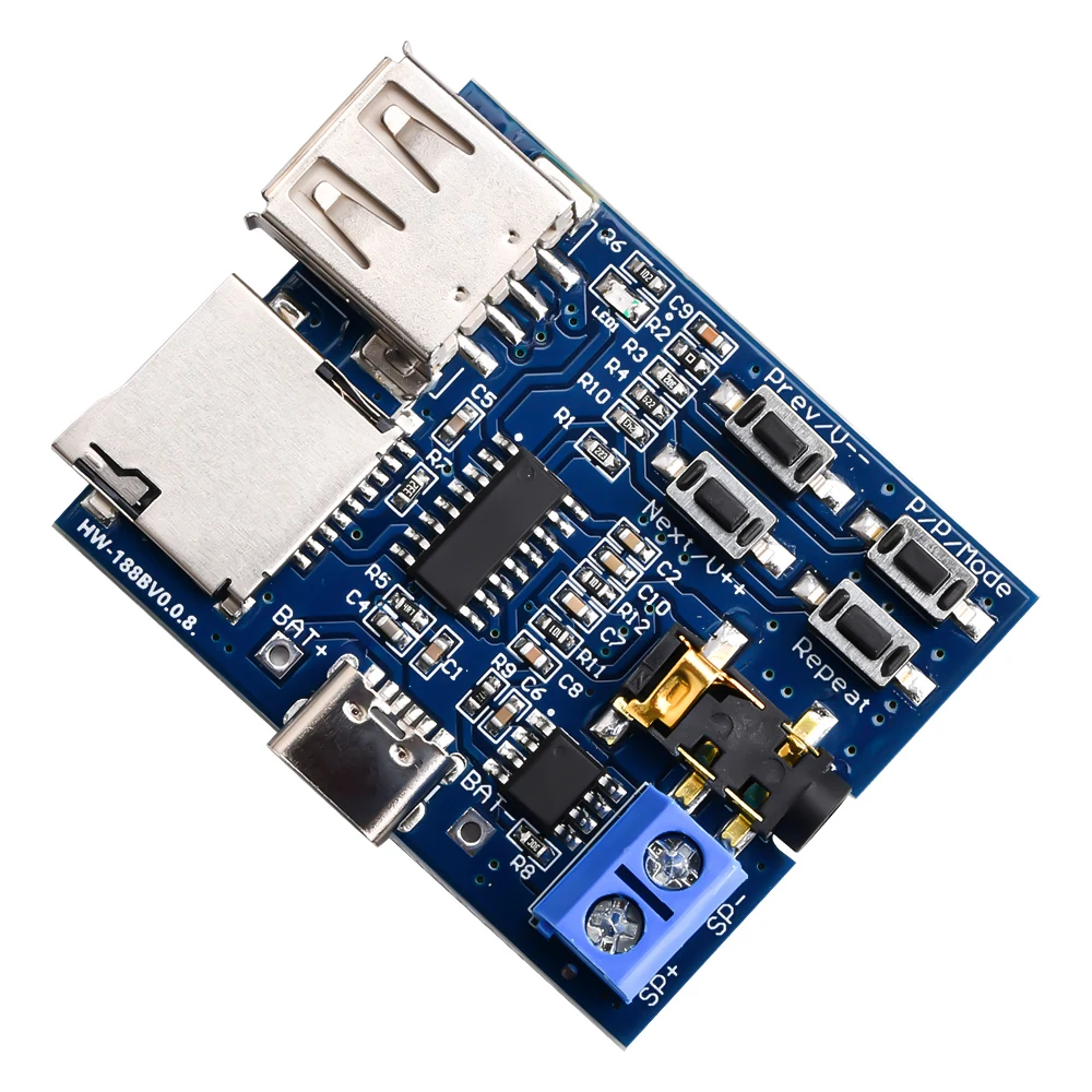 TF-Karten-USB-Stick MP3-Format-Decoder-Board-Modul Verstärker Audio-Player mit Dekodierung – Detail 6