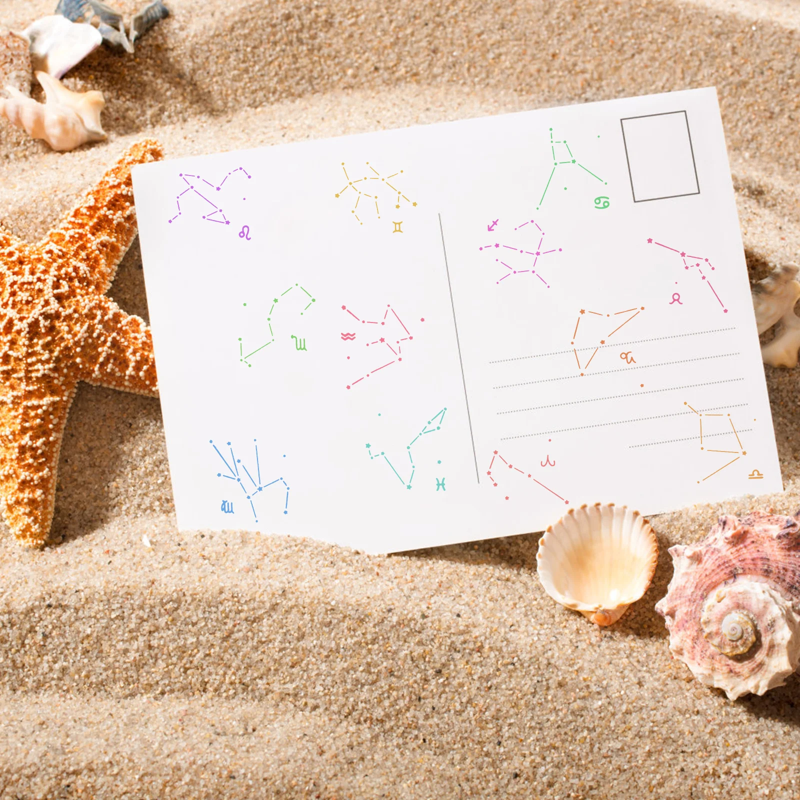 

12Pcs Constellation DIY Wooden Style Scrapbook for Crafting Cards Diaries Invitations Decorations